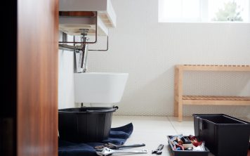 Plumbing Tools In Bathroom Ready To Repair Leaking Sink